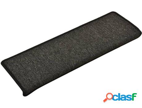 Set 15 Alfombras de Escalera VIDAXL Liso Rectangular (Gris -
