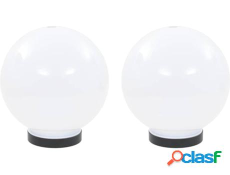 Set 2 Lámparas VIDAXL Blanco (24W - Plástico - 2 cm)