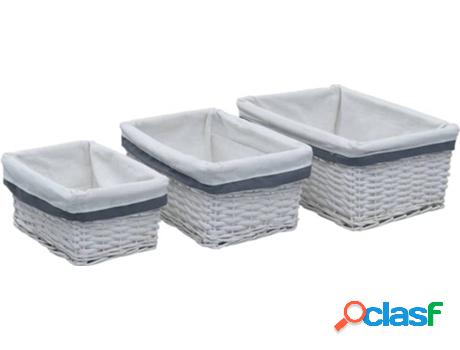 Set 3 Cestas VIDAXL Árbol de Sauce Blanco (Mimbre -
