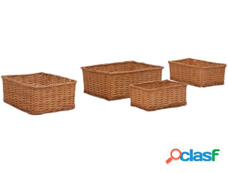 Set 4 Cestas VIDAXL Árbol de Sauce Castaño (Mimbre -
