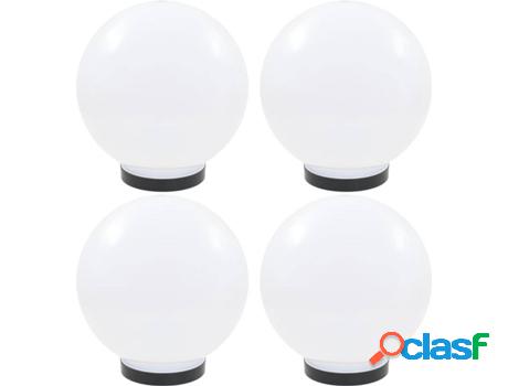 Set 4 Lámparas VIDAXL Blanco (24W - Plástico - 25 cm)