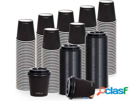Set 500 Vasos Desechables VIDAXL Café con Tapa 120 ml