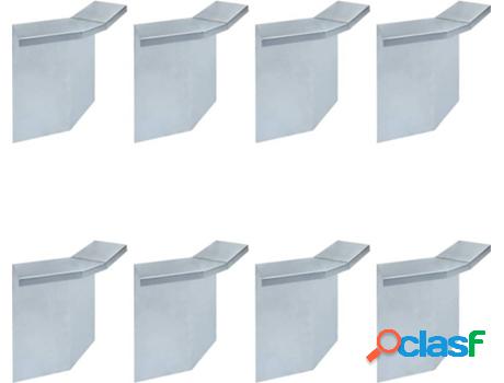 Set 8 Conectores de Enrejados VIDAXL Acero Galvanizado (Gris