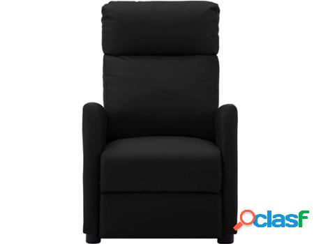 Sillón VIDAXL Reclinable Eléctrico (Negro - Cuero