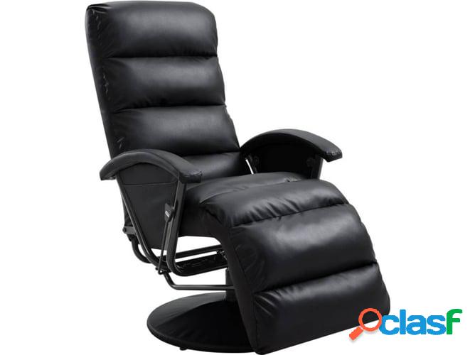 Sillón VIDAXL TV reclinable cuero artificial negro
