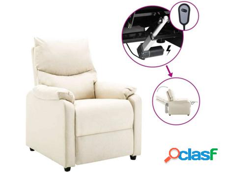 Sillón de TV VIDAXL Eléctrico Reclinable (Crema - Tela -