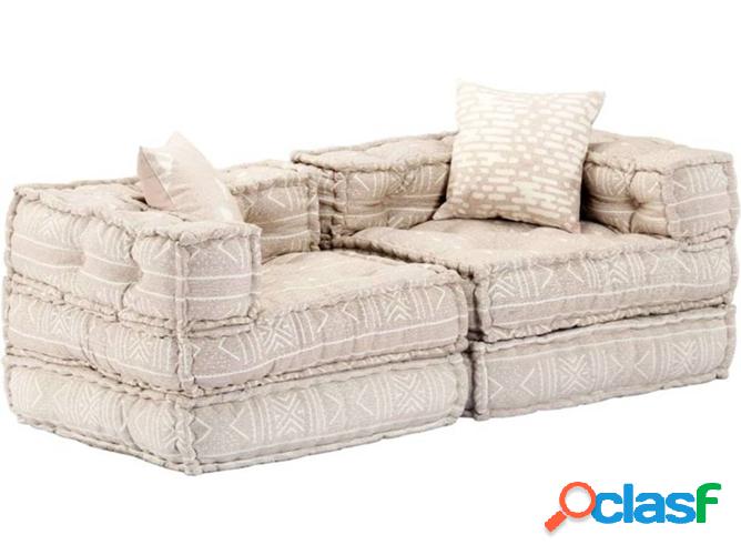 Sofá-Cama VIDAXL modular 2 plazas Tejido beige