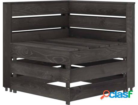 Sofá Canto VIDAXL Jardín 316196 Gris (Madera - 69 x 70 x