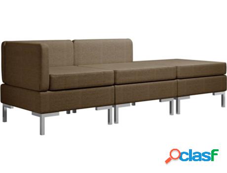 Sofá VIDAXL 287063 (65 x 65 x 65 cm - Tela - Castaño)