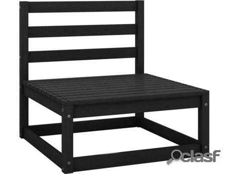 Sofá de Jardín VIDAXL Central (Negro - Madera - 70x70x67