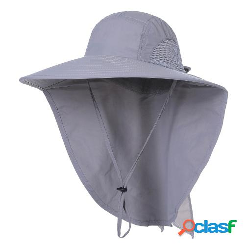 Sombrero para el sol de ala ancha para mujer con solapa en