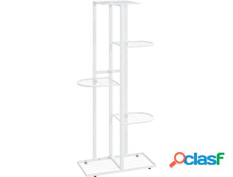 Soporte de Maceteros VIDAXL (Blanco - Metal - 43x22x98 cm)