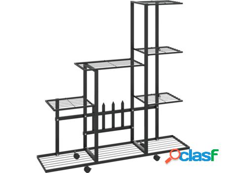 Soporte de Maceteros VIDAXL (Negro - Metal - 94,5x25x92,5