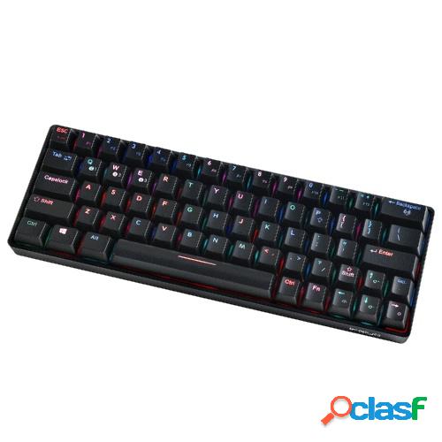 Teclado mecánico compacto multidispositivo con 64 teclas BT