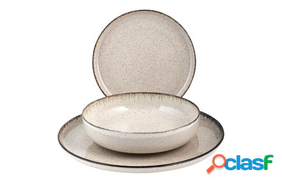 Vajilla de porcelana de 12 piezas Pearl Beige