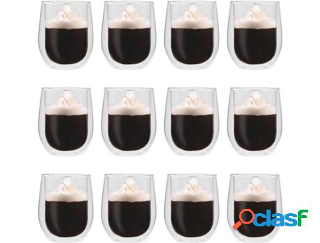 Vaso VIDAXL Pared Doble para Té 320 ml (12 Uds)