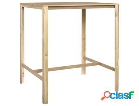 Vidaxl Mesa De Bar De Madera De Pino Impregnada 110X100X110