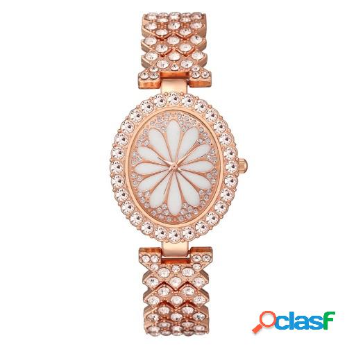 XR4603 Lujoso Bling Reloj de pulsera para mujer decorado con