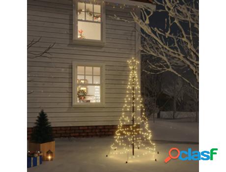 Árbol De Navidad Con Púa 200 Luces Led VIDAXL (Blanco -