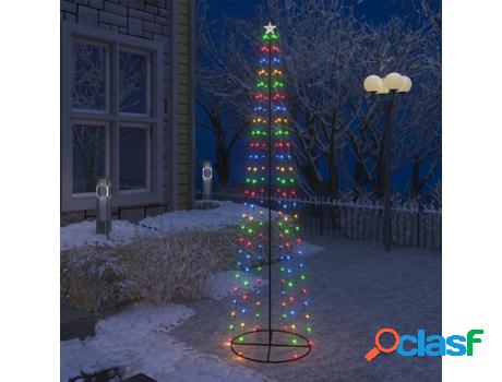 Árbol de Navidad VIDAXL 136 Luces LED Multicolor (PVC -