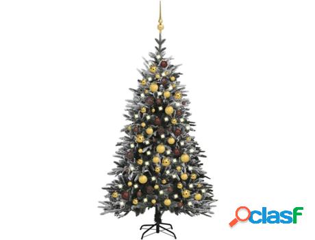 Árbol de Navidad VIDAXL con Luces LED, Bolas y Nieve (Verde