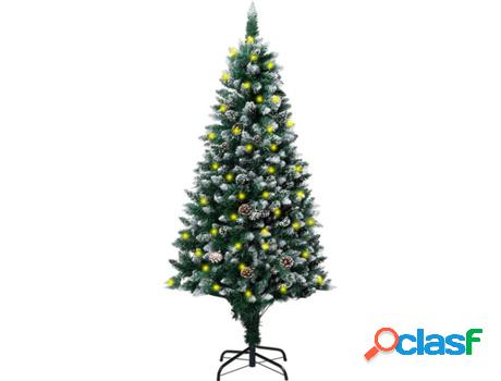 Árbol de Navidad VIDAXL con Luces LED, Piñas y Nieve