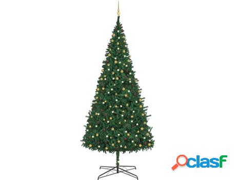 Árbol de Navidad VIDAXL con Luces LED y Bolas (Verde - 19x4