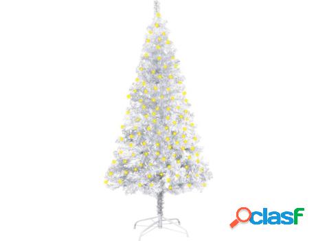 Árbol de Navidad VIDAXL con Luces LED y Soporte (Plateado -