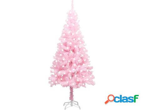 Árbol de Navidad VIDAXL con Luces LED y Soporte (Rosa -