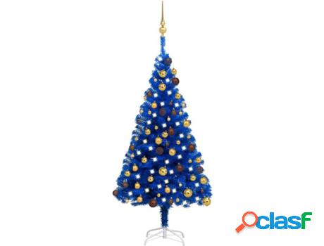 Árbol de Navidad VIDAXL con Luzes LED y Bolas (Azul - 65x12