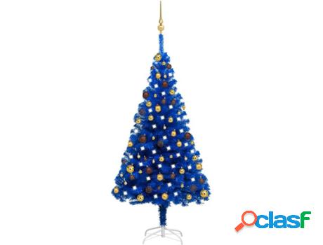 Árbol de Navidad VIDAXL con Luzes LED y Bolas (Azul - 75x15