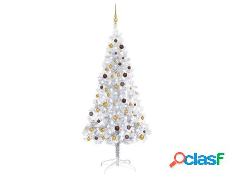 Árbol de Navidad VIDAXL con Luzes LED y Bolas (Plateado -