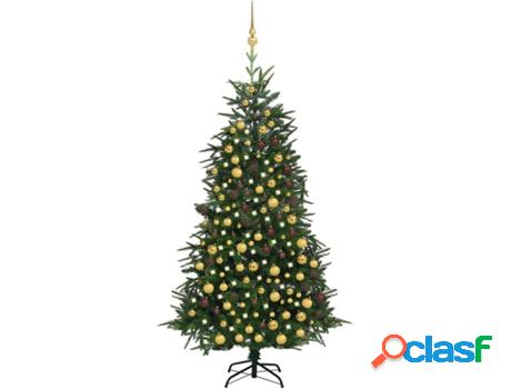 Árbol de Navidad VIDAXL con Luzes LED y Bolas (Verde -