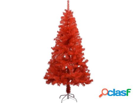 Árbol de Navidad VIDAXL con Soporte (Rojo - 75x150 cm)