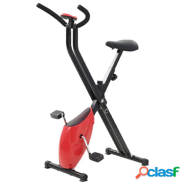 vidaXL Bicicleta estática X-Bike resistencia de cinta roja