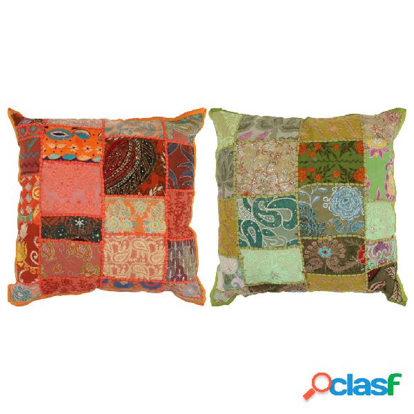 vidaXL Cojines de pachwork hechos a mano 2 uds 45x45 cm