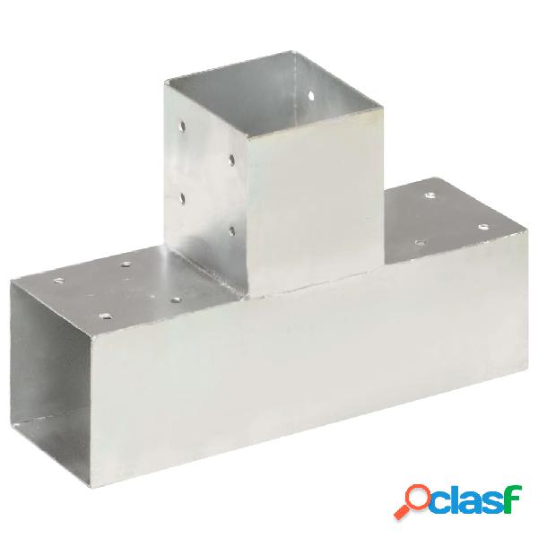vidaXL Conector de postes en forma de T metal galvanizado