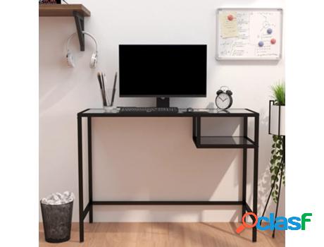 vidaXL Escritorio para ordenador vidrio negro mármol