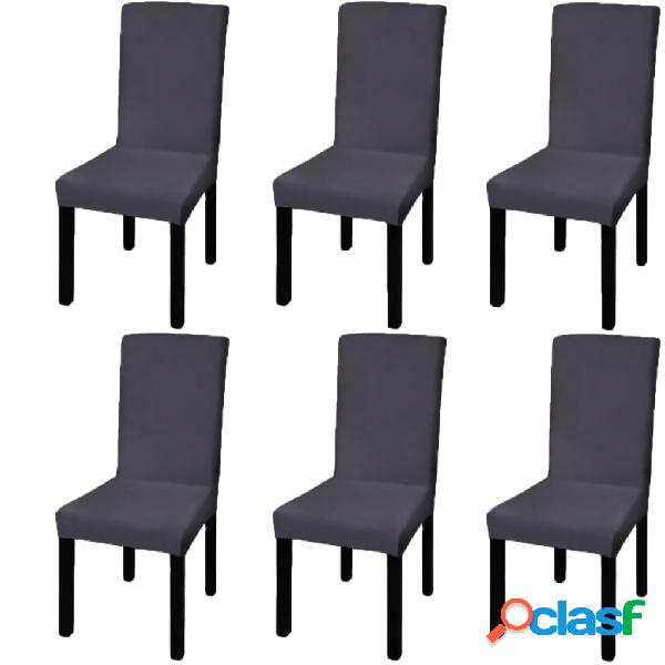 vidaXL Funda para silla elástica recta 6 unidades gris