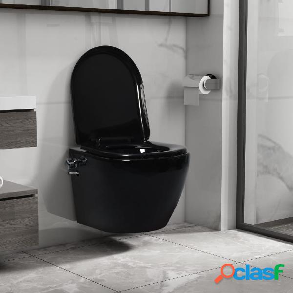 vidaXL Inodoro de pared sin bordes con función de bidé
