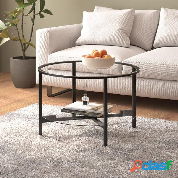 vidaXL Mesa de centro vidrio templado negro y transparente
