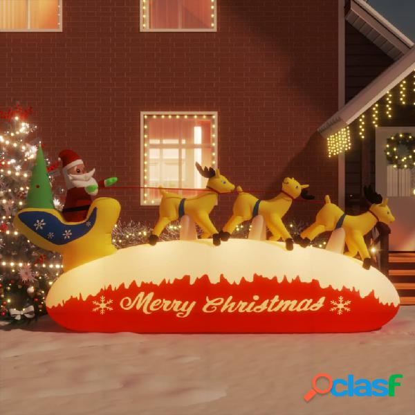 vidaXL Papá Noel y renos de Navidad inflables con LED 145