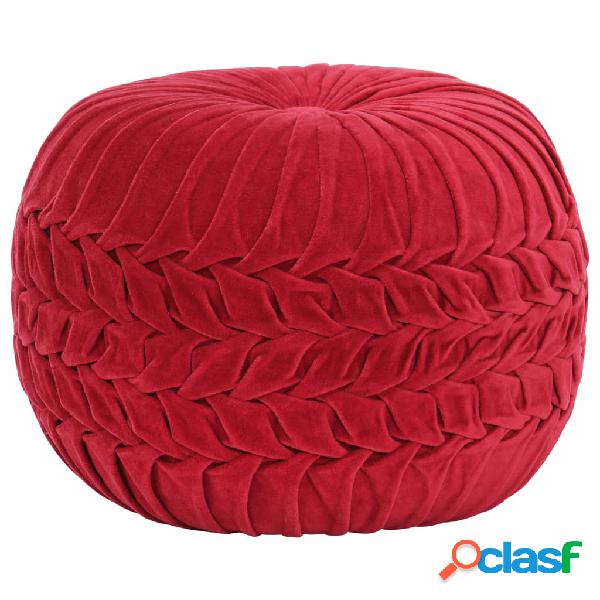 vidaXL Puf de terciopelo de algodón diseño bata rojo 40x30