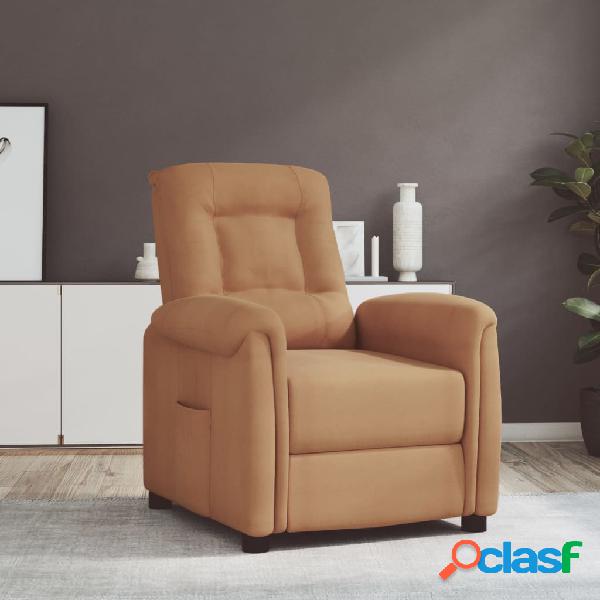 vidaXL Silla reclinable de tela de microfibra gris taupe