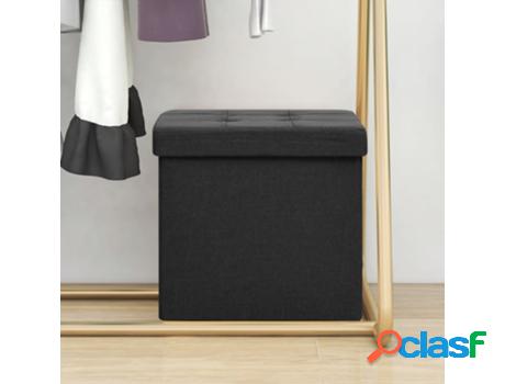 vidaXL Taburete con almacenaje plegable lino sintético