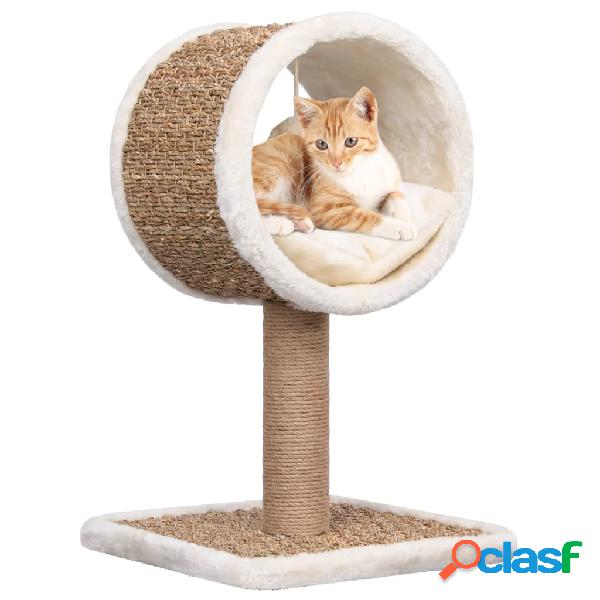 vidaXL Árbol para gatos túnel superior y juguete hierba
