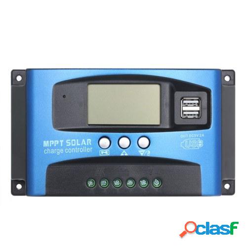 100A MPPT Controlador de carga solar Pantalla USB doble