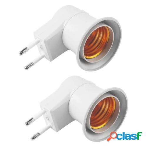 2PCS enchufe de la UE a E27 adaptador LED luz B-ulb