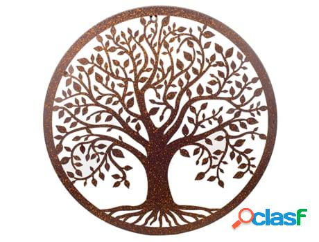 Adorno Arbol de la Vida Negro de Metal 82X1X82cm Aplique