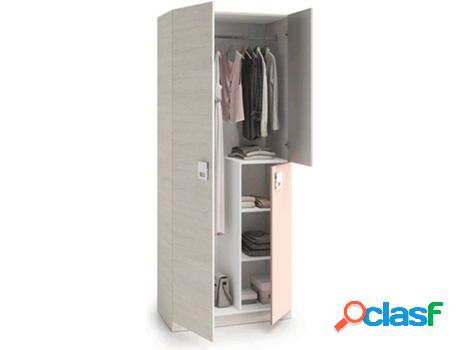 Armario HABITDESIGN Nube (Beis y Rosa - Melamina - 90x200x52